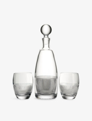 Wedgwood Helia crystal-glass decanter and tumbler set, UK version