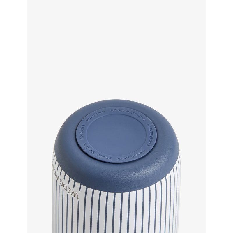 Wedgwood Gio Blue Stripe stainless steel tumbler 350ml - British product