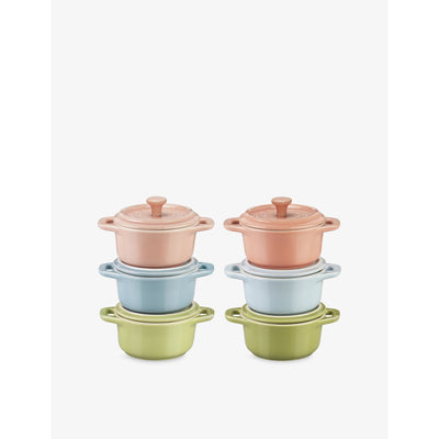 selfridges Staub Macaron Mini Cocotte Set of Six Ceramic Casserole Dishes, 200ml- Buy online at McGrocer