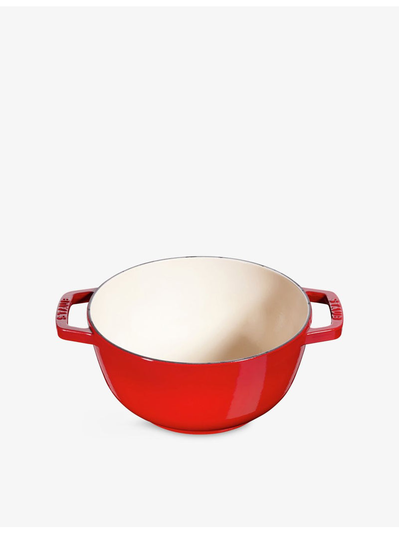 Staub brand-embossed cast-iron fondue set 18cm, UK version