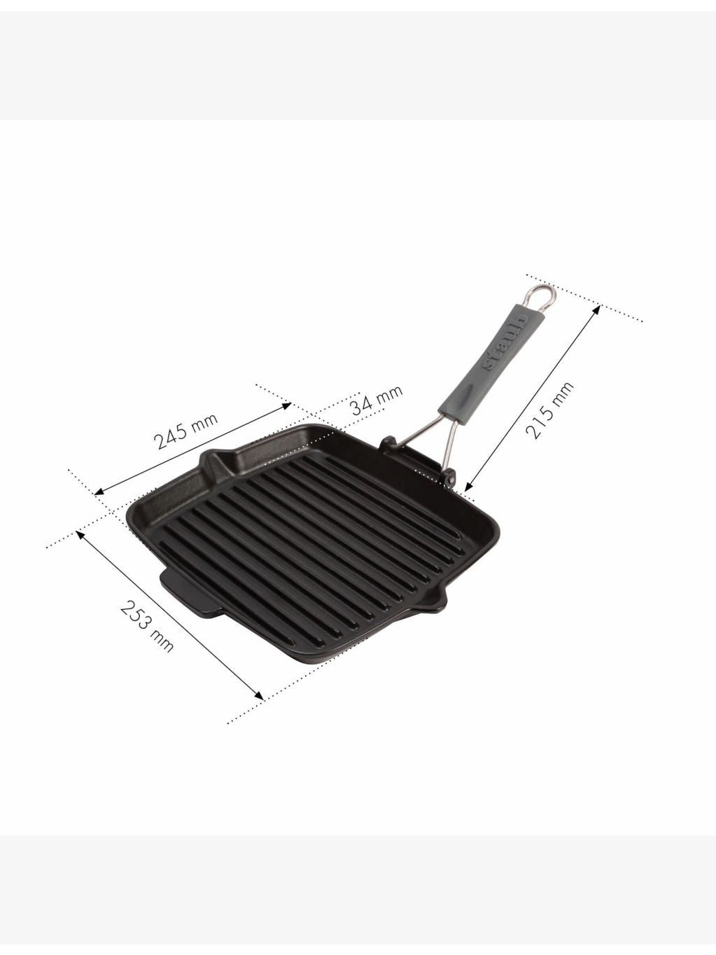 Staub cast iron grill pan 24cm with pouring spout, UK version