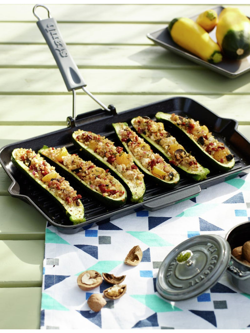 Staub rectangular cast iron grill pan 34cm, imported from the UK