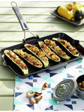 Staub rectangular cast iron grill pan 34cm, imported from the UK