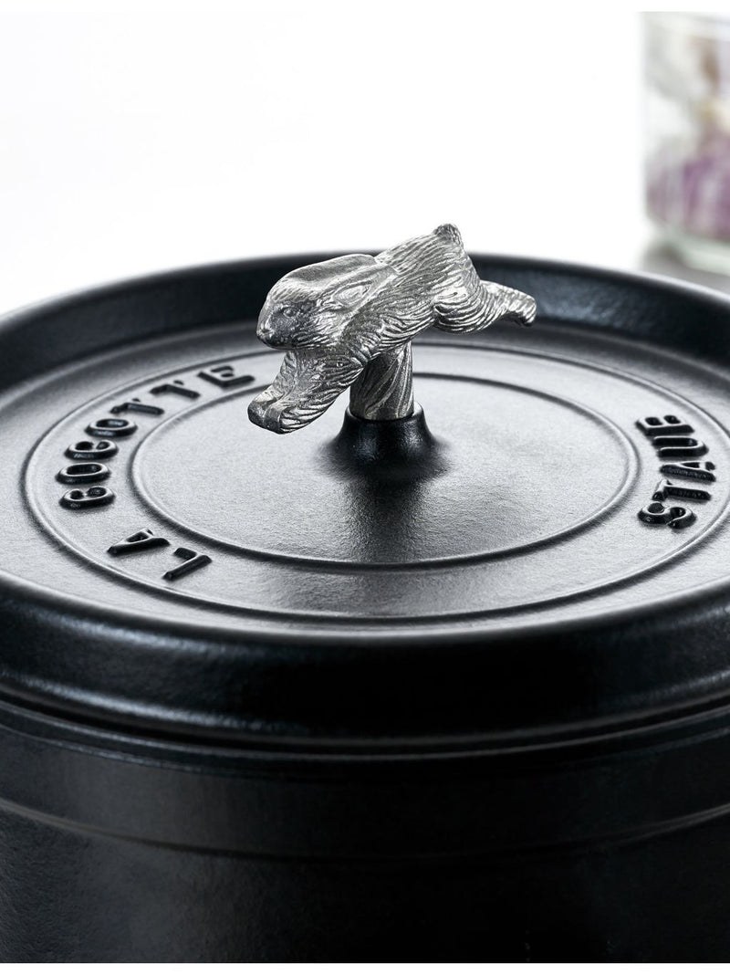 Staub rabbit stainless-steel knob 7.3cm for cocotte pans (British brand)