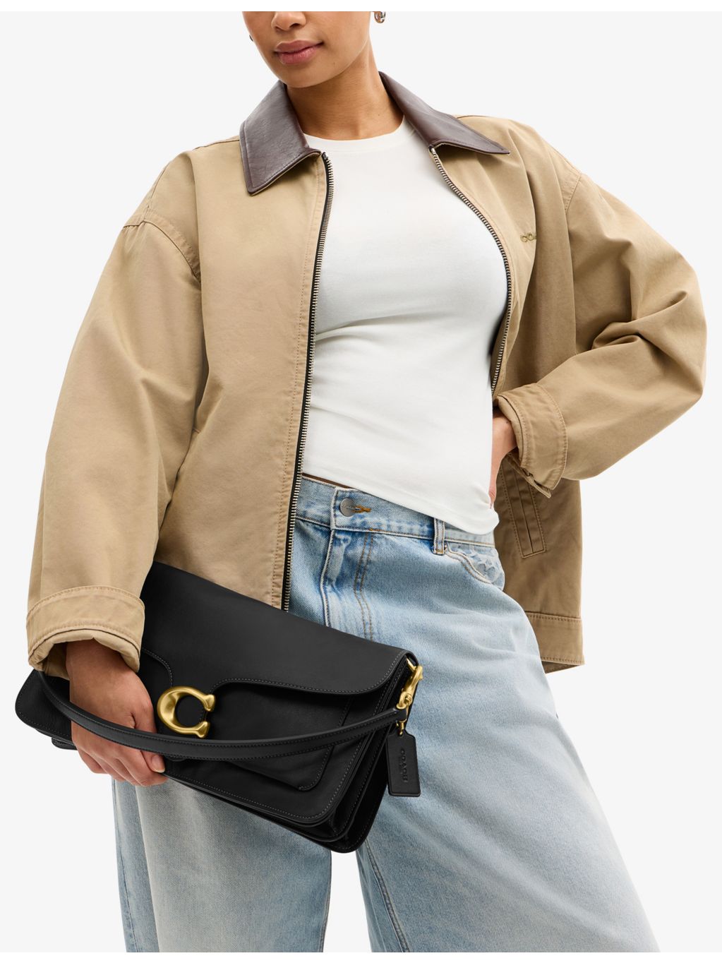Coach Tabby 36 leather shoulder bag with top handle (British brand)
