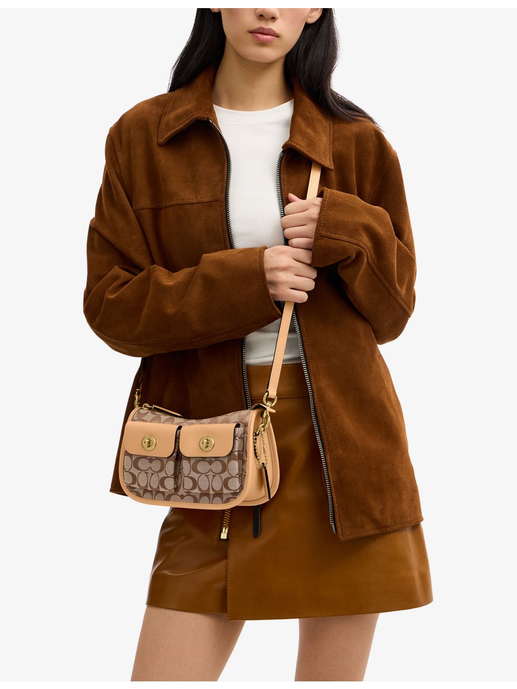 Coach Signature Twin Turnlock canvas shoulder bag - British product