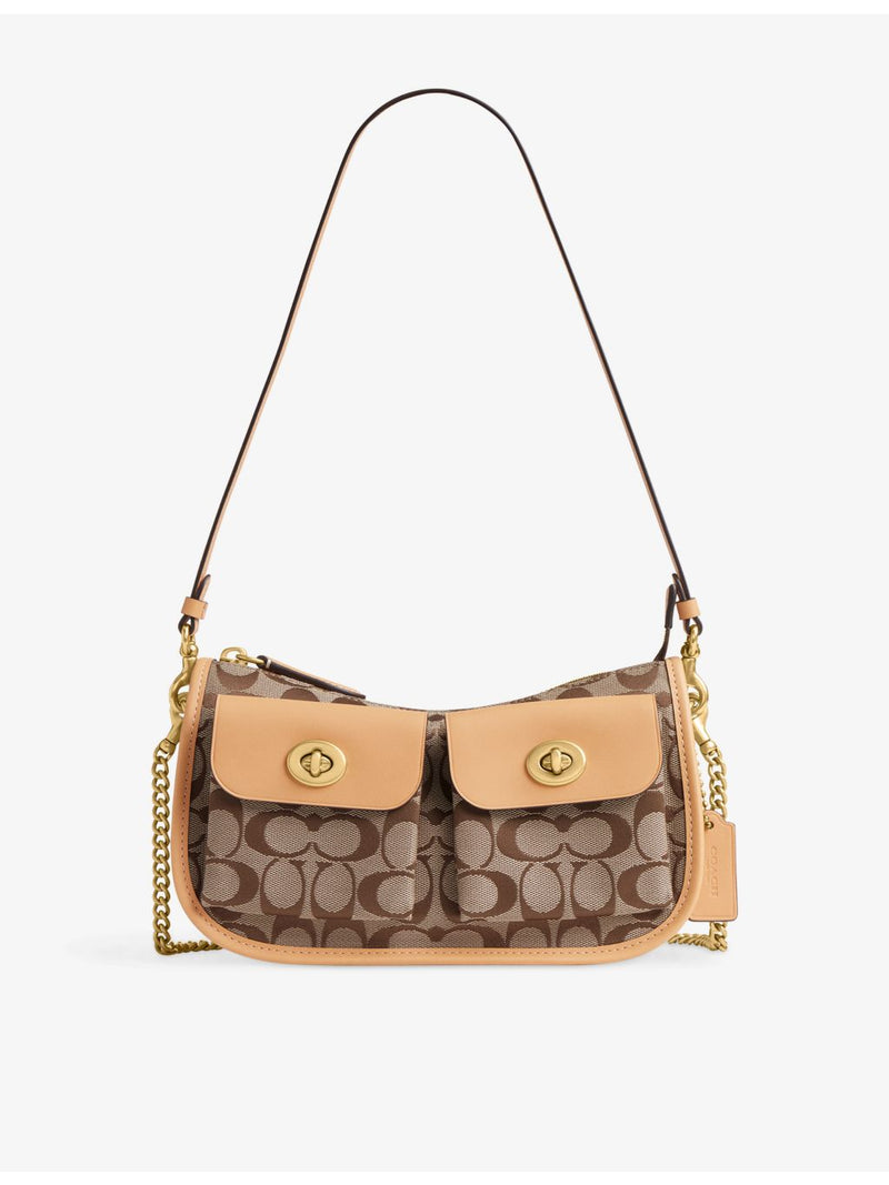 Coach Signature Twin Turnlock canvas shoulder bag - British product
