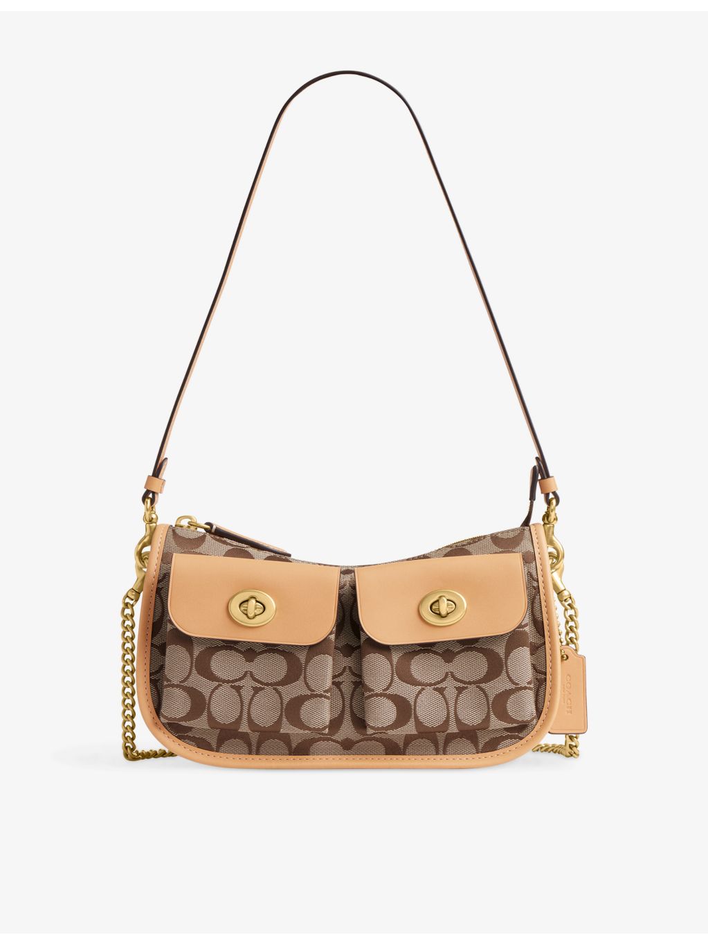 Coach Signature Twin Turnlock canvas shoulder bag - British product