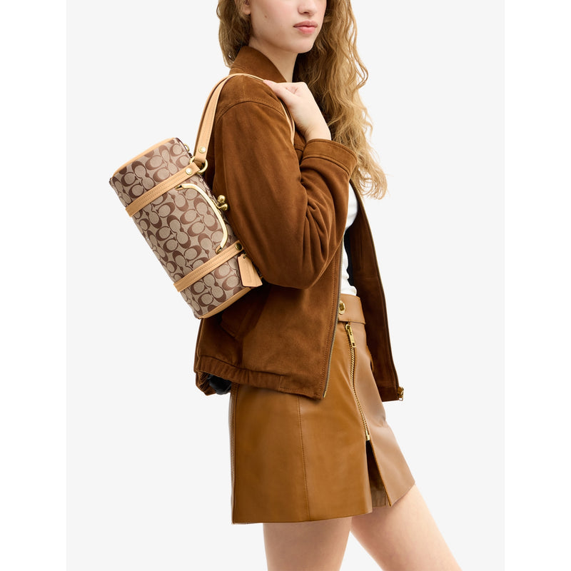 Coach canvas barrel shoulder bag, imported from the UK