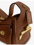 Coach Turnlock Haversack suede shoulder bag, imported from the UK
