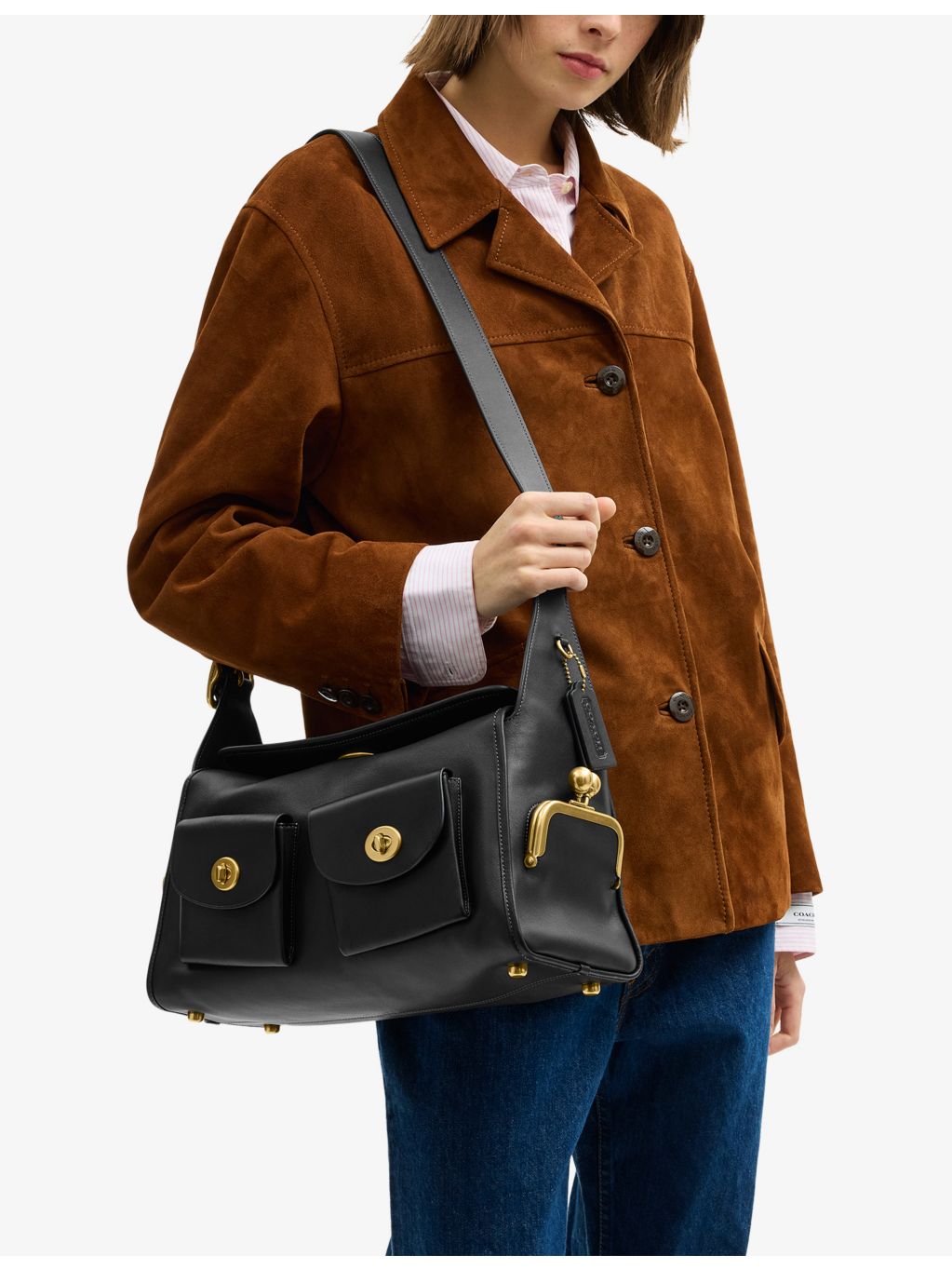 Coach Turnlock Haversack leather shoulder bag, UK version
