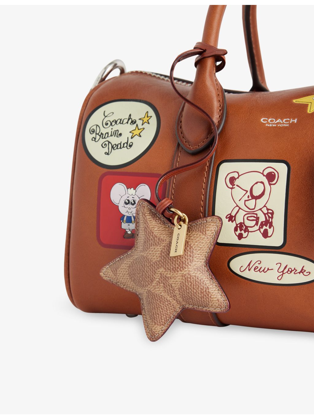 Coach star puffy coated-canvas bag charm 7cm, imported from the UK