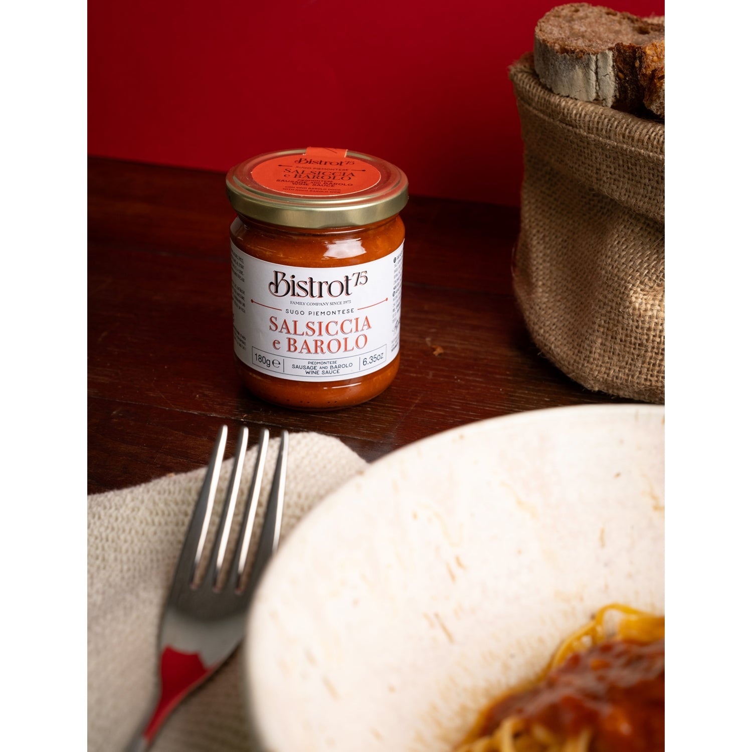 Bistrot75 sausage and Barolo wine sauce 180g (British brand)