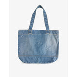 Carhartt WIP logo-patch paint-splatter denim tote, imported from the UK