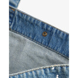 Carhartt WIP logo-patch paint-splatter denim tote, imported from the UK