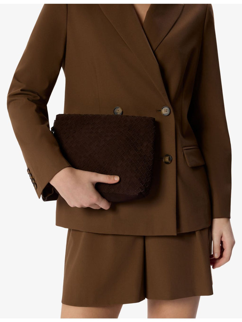 Whistles Avah zipped suede clutch, imported from the UK