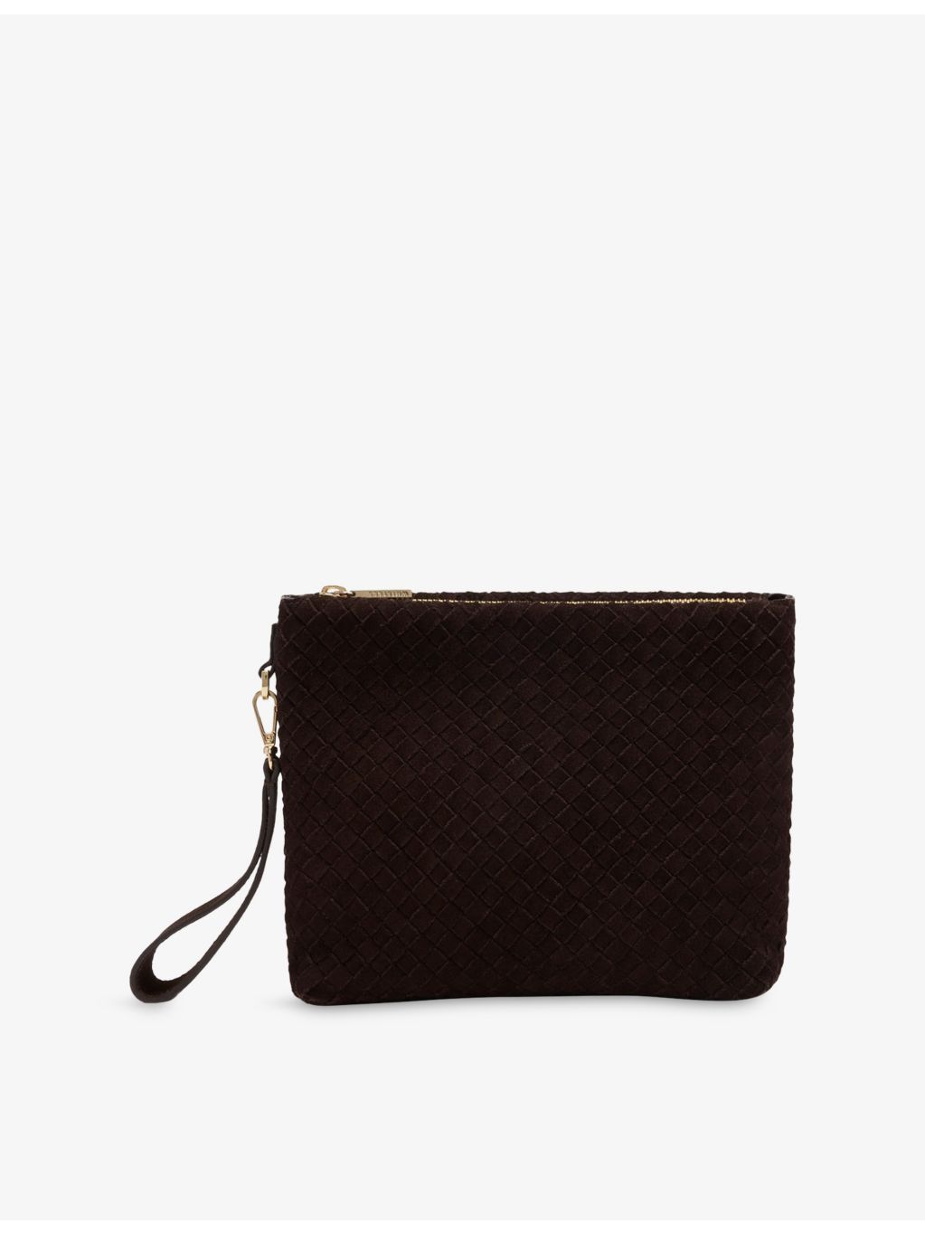 Whistles Avah zipped suede clutch, imported from the UK