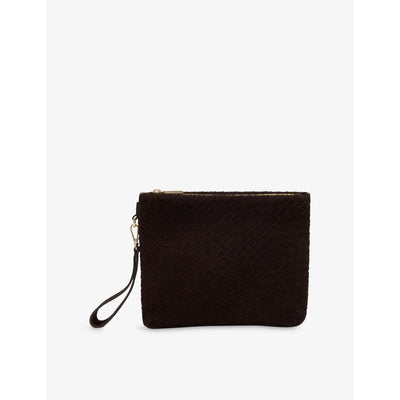 selfridges Whistles Avah Zipped Suede Clutch- Buy online at McGrocer