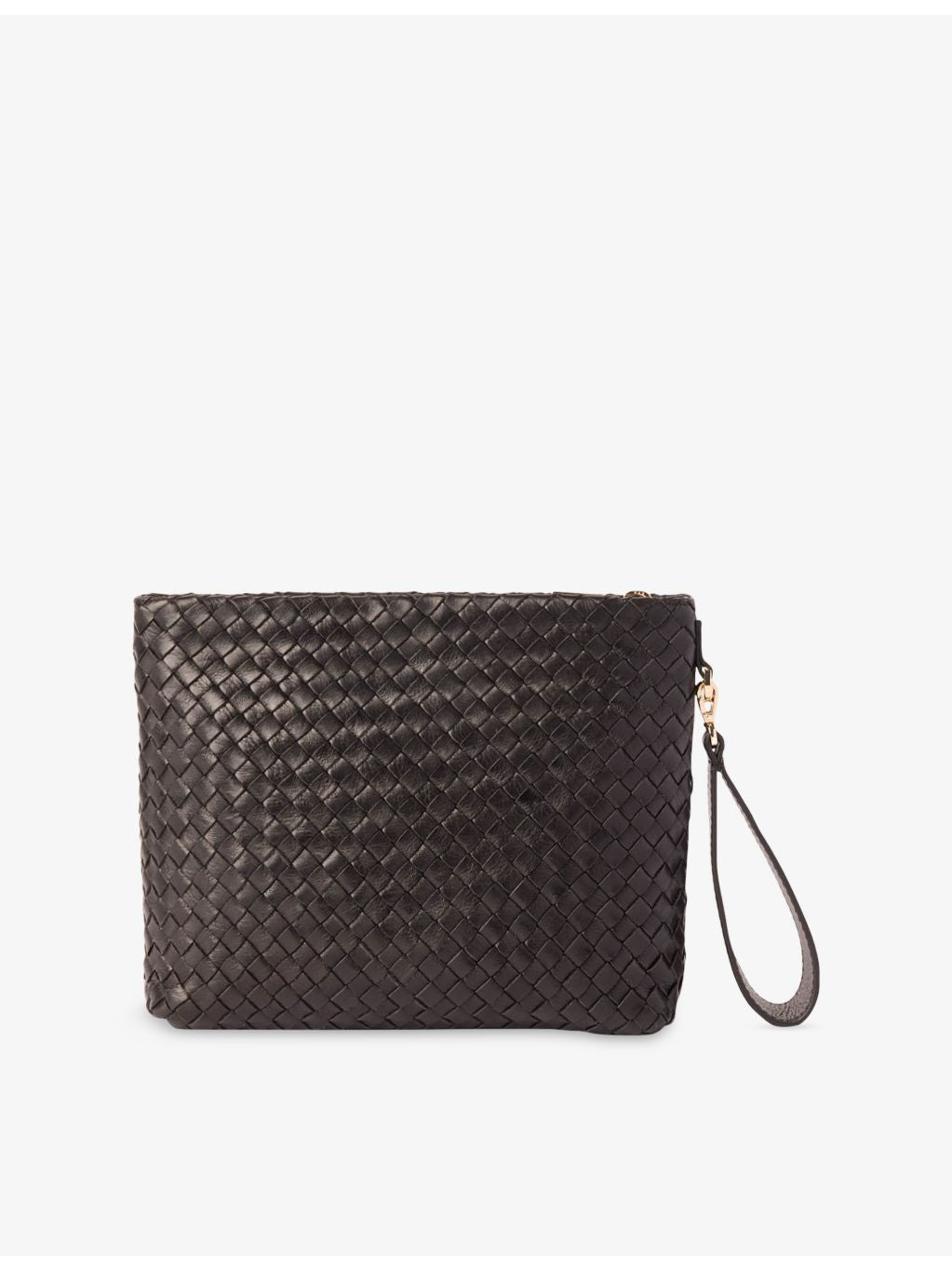 Whistles Avah woven leather clutch, imported from the UK