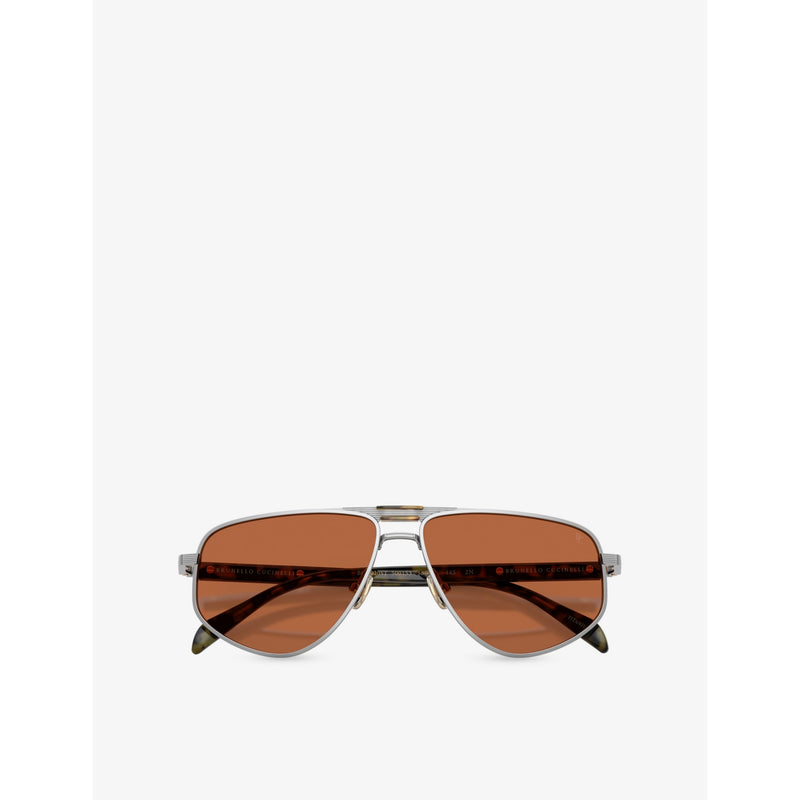 Brunello Cucinelli irregular frame metal sunglasses (British brand)
