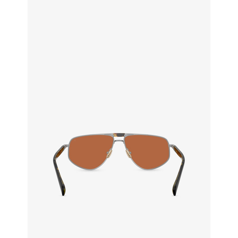 Brunello Cucinelli irregular frame metal sunglasses (British brand)