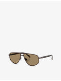 Brunello Cucinelli BC2020ST metal sunglasses with irregular frame (British brand)