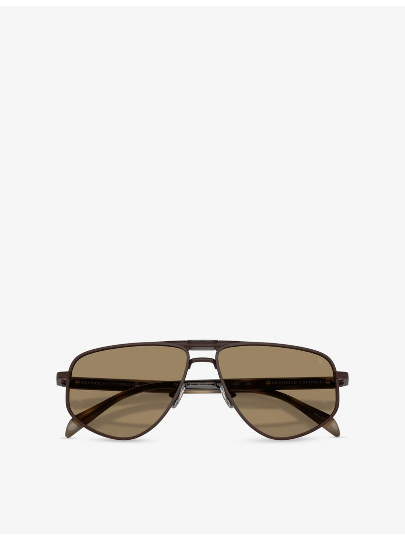 Brunello Cucinelli BC2020ST metal sunglasses with irregular frame (British brand)