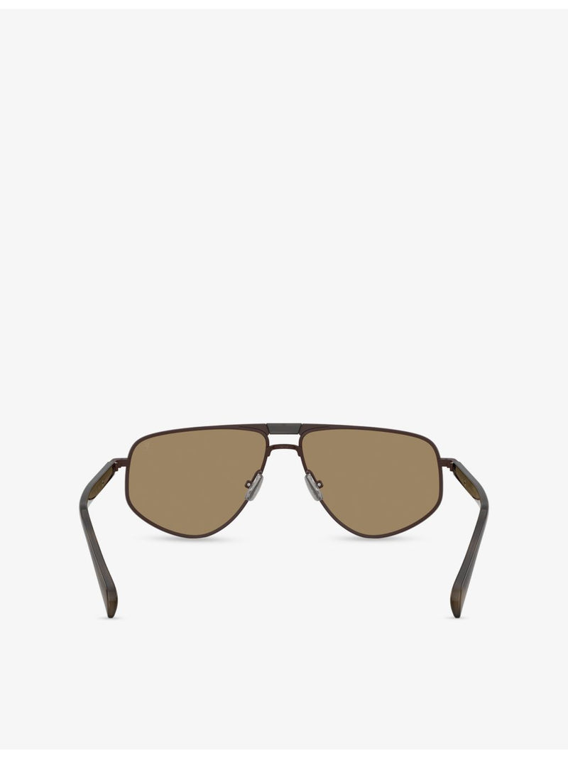 Brunello Cucinelli BC2020ST metal sunglasses with irregular frame (British brand)