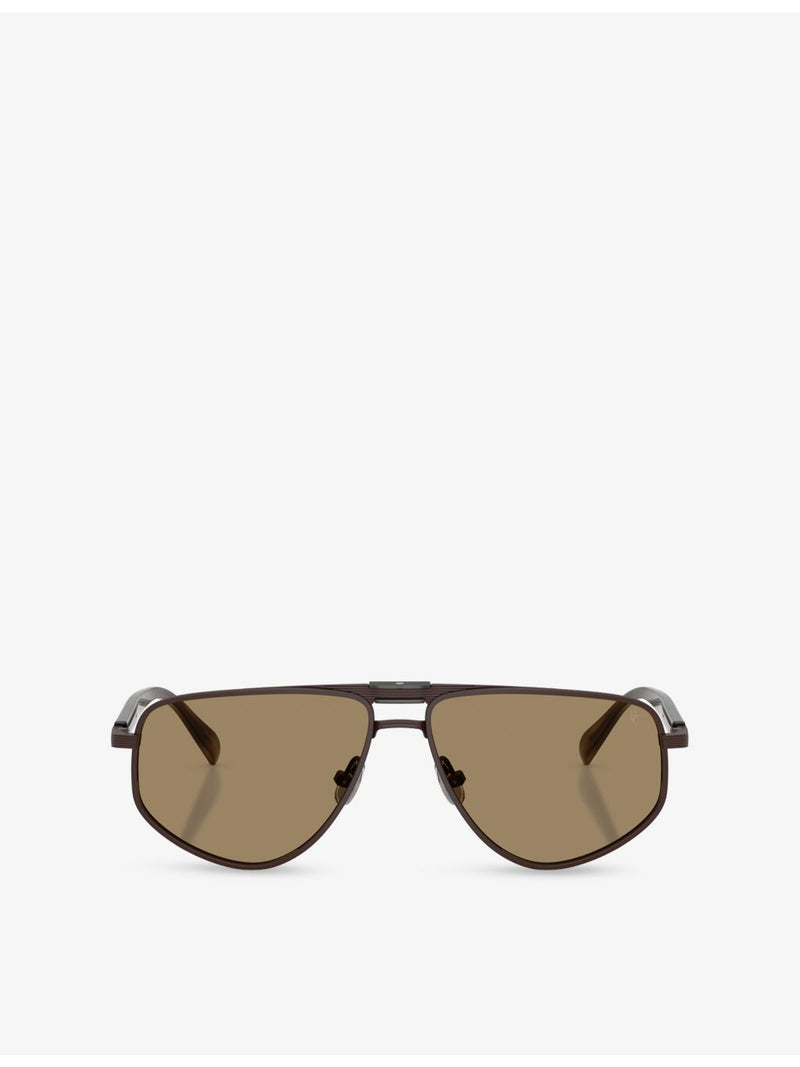 Brunello Cucinelli BC2020ST metal sunglasses with irregular frame (British brand)