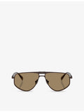 Brunello Cucinelli BC2020ST metal sunglasses with irregular frame (British brand)