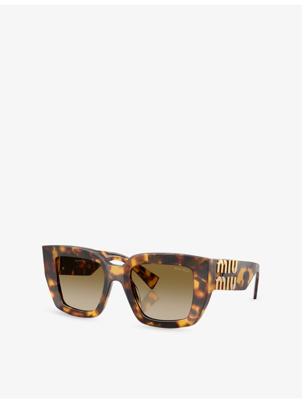 Miu Miu square-frame acetate tortoiseshell sunglasses, imported from the UK