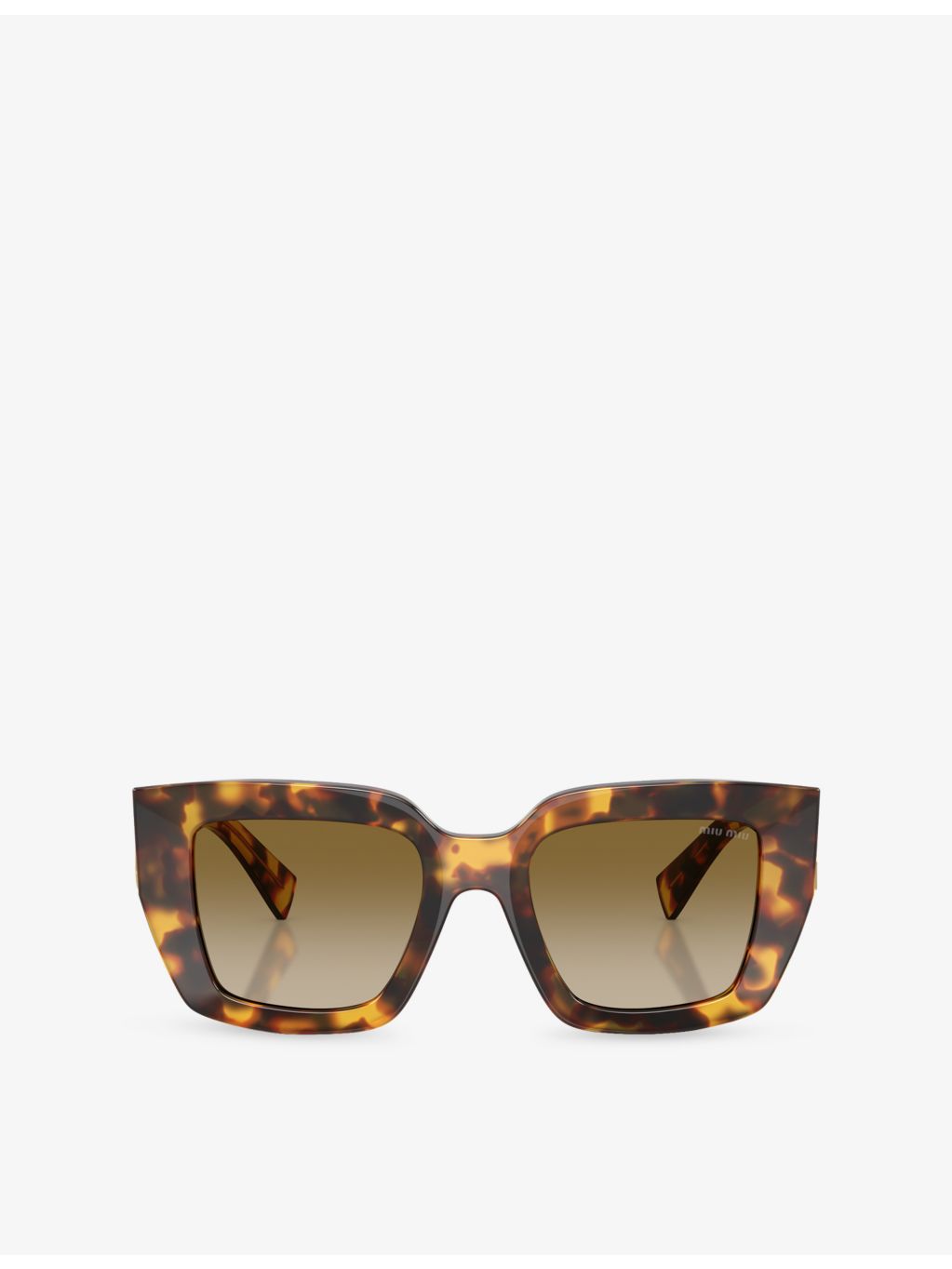 Miu Miu square-frame acetate tortoiseshell sunglasses, imported from the UK