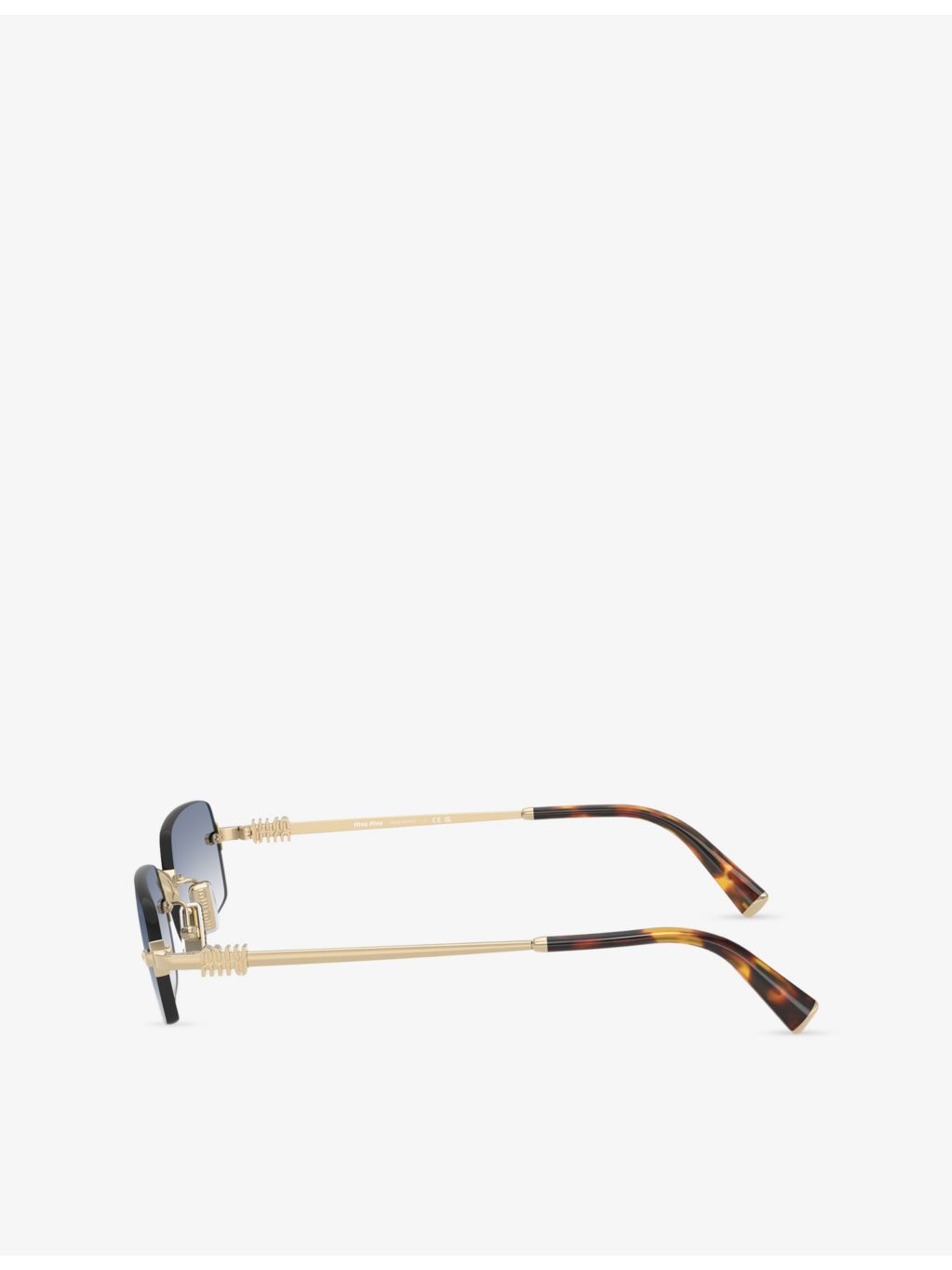 Miu Miu rectangular-frame metal sunglasses with tinted lenses (British brand)