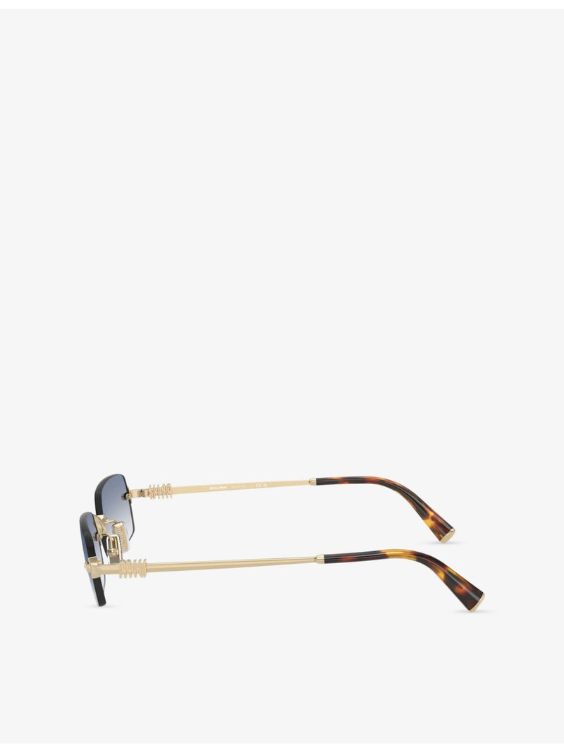 Miu Miu rectangular-frame metal sunglasses with tinted lenses (British brand)