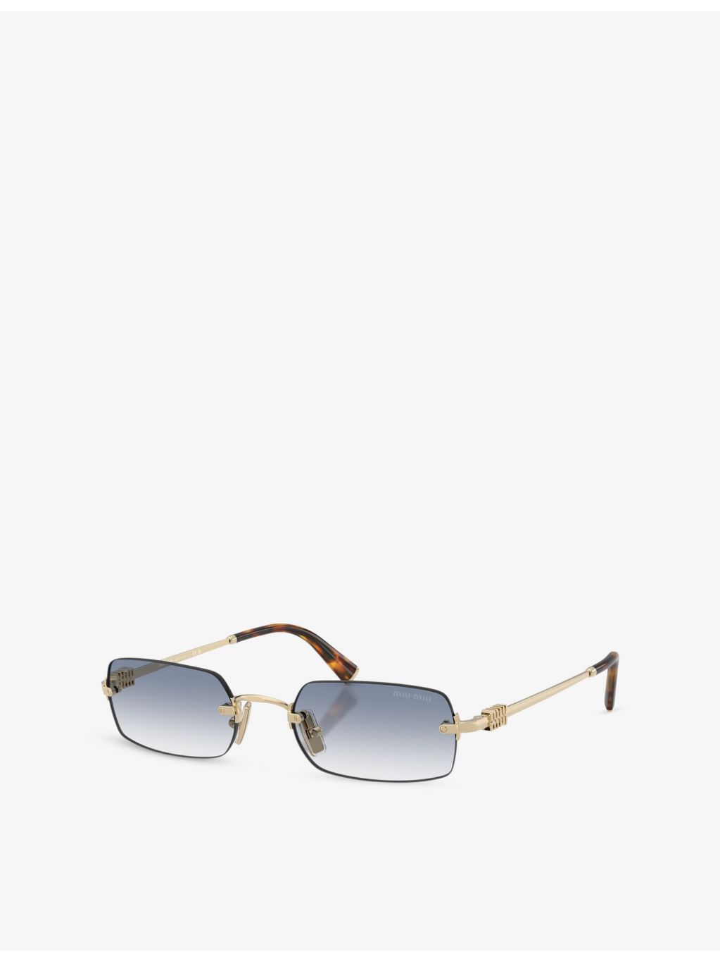 Miu Miu rectangular-frame metal sunglasses with tinted lenses (British brand)
