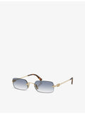 Miu Miu rectangular-frame metal sunglasses with tinted lenses (British brand)
