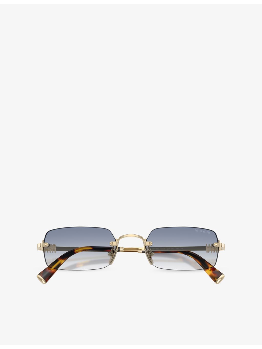 Miu Miu rectangular-frame metal sunglasses with tinted lenses (British brand)
