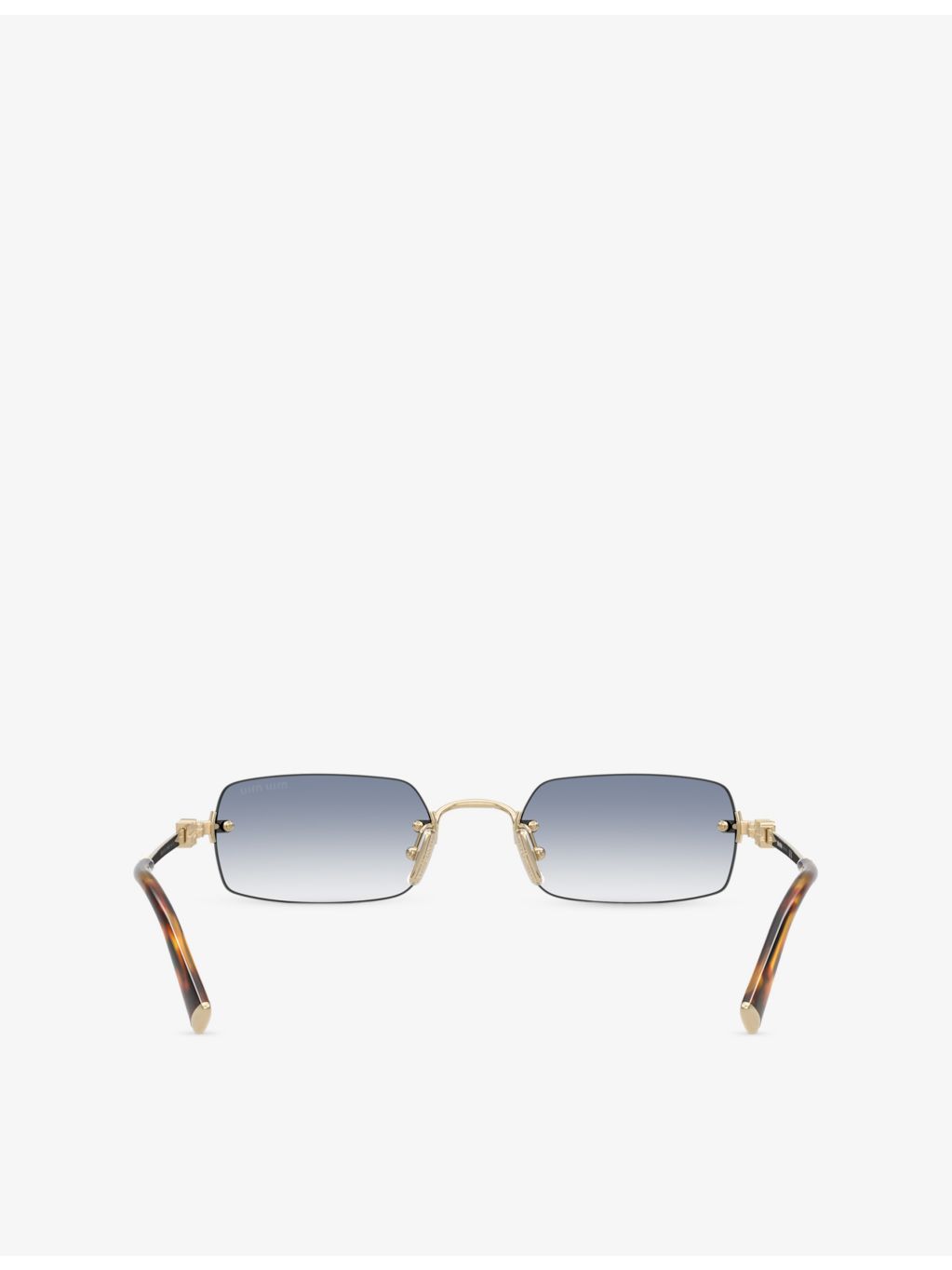 Miu Miu rectangular-frame metal sunglasses with tinted lenses (British brand)