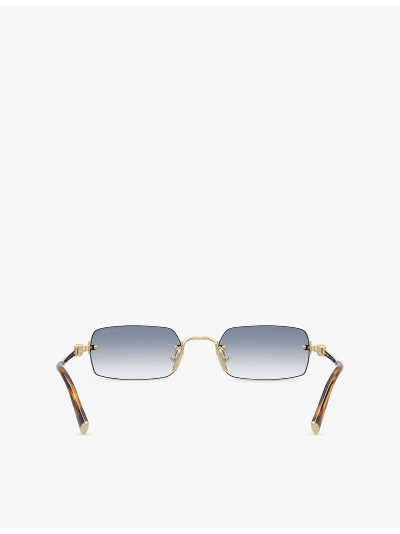 Miu Miu rectangular-frame metal sunglasses with tinted lenses (British brand)