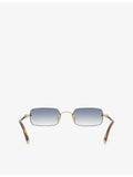 Miu Miu rectangular-frame metal sunglasses with tinted lenses (British brand)