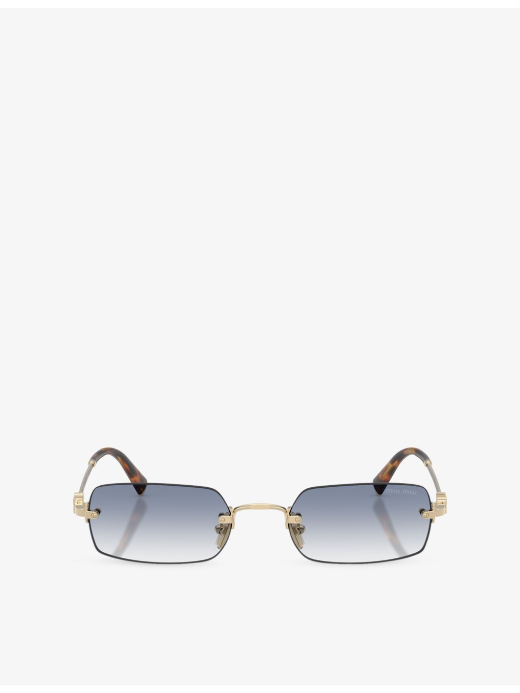 Miu Miu rectangular-frame metal sunglasses with tinted lenses (British brand)