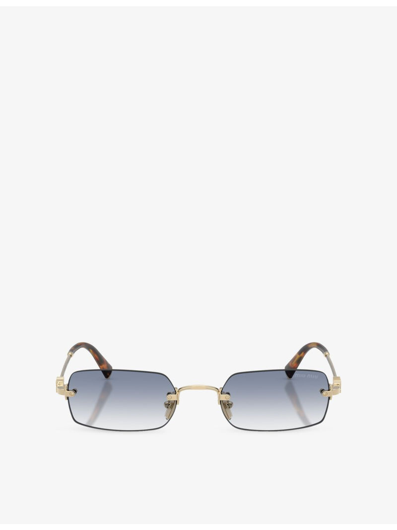 Miu Miu rectangular-frame metal sunglasses with tinted lenses (British brand)