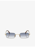 Miu Miu rectangular-frame metal sunglasses with tinted lenses (British brand)