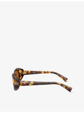 Miu Miu oval-frame acetate sunglasses in tortoiseshell - British product
