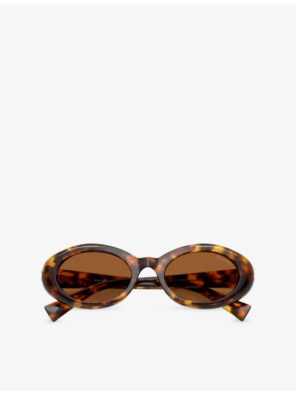 Miu Miu oval-frame acetate sunglasses in tortoiseshell - British product
