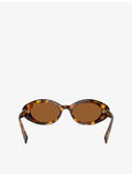 Miu Miu oval-frame acetate sunglasses in tortoiseshell - British product