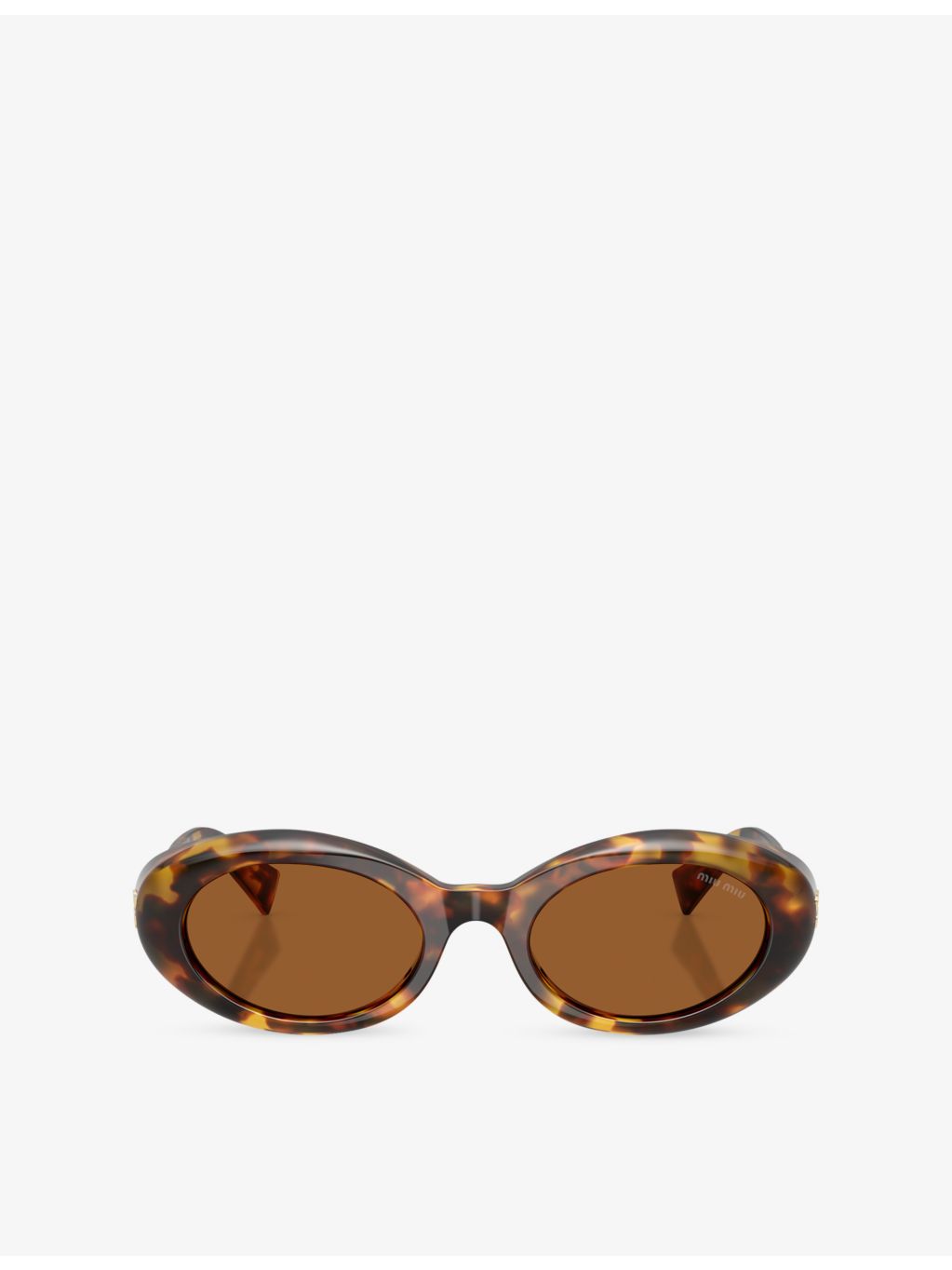 Miu Miu oval-frame acetate sunglasses in tortoiseshell - British product
