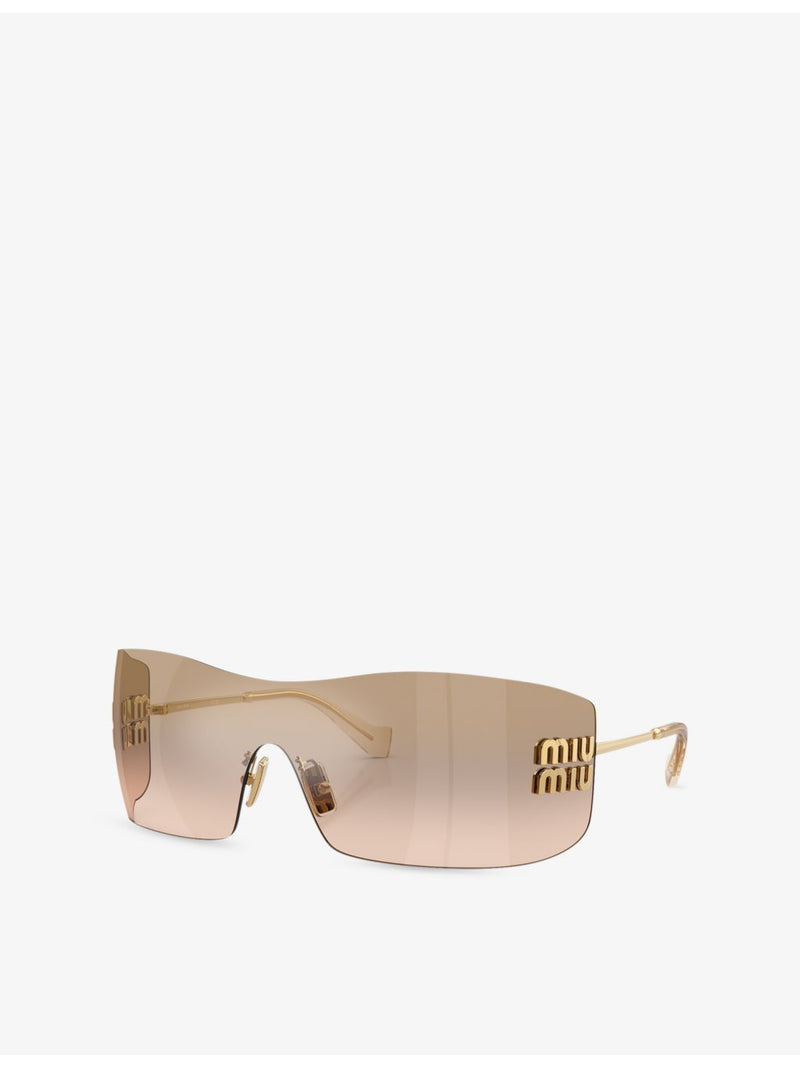 Miu Miu metal rectangular frame sunglasses, UK version