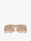 Miu Miu metal rectangular frame sunglasses, UK version