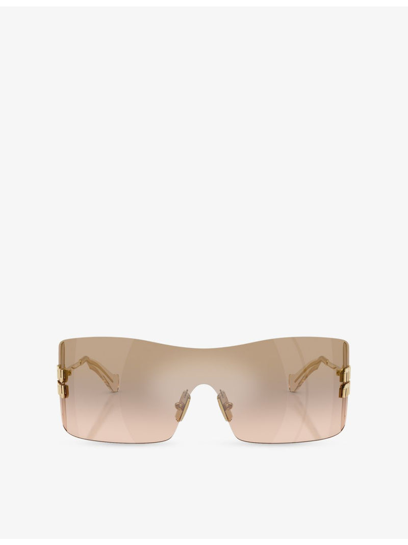 Miu Miu metal rectangular frame sunglasses, UK version